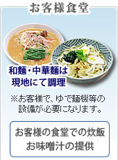 お客様の食堂での炊飯お味噌汁の提供